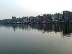 Winter light in the Amstel in Amsterdam