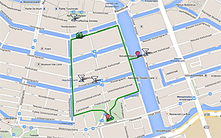 thumbnail map of Amstel River to Reguliersgracht walk